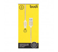 Кабель USB 2.0 to iPhone; 1.0m. угловой; budi