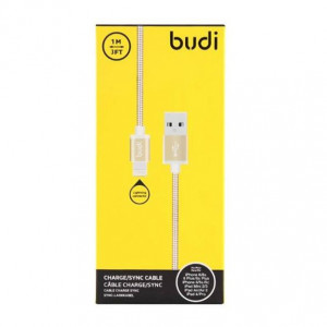 Кабель USB 2.0 to iPhone; 1.0m. 2.4A, budi