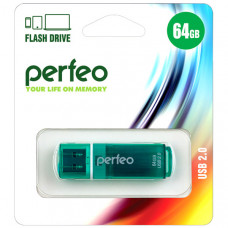 Flash-память Perfeo 64Gb; USB 2.0; Green (PF-C13G064)