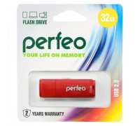 Flash-память Perfeo 32Gb; USB 2.0; Red (PF-C04R032)
