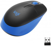 Мышь беспроводная Logitech M190; Black/Blue (910-005907)