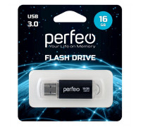 Flash-память Perfeo 16Gb; USB 3.0; Black (PF-C14B016ES)