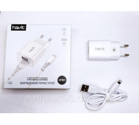 Сетевое зарядное устройство 2xUSB; 5V 2.1A;  с Lightning кабелем 1m; HAVIT (HV-ST901)