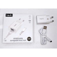  Сетевое зарядное устройство 2xUSB; 5V 2.1A;  с кабелем micro USB 1m; HAVIT (HV-ST900)