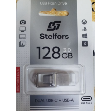 Flash-память Stelfors Dual Type-C/Type-A; 128Gb; USB 3.0; (металл)