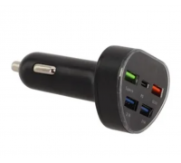 Зарядное устройство от прикуривателя автомобиля MDM; 4 х USB; 1хType-C