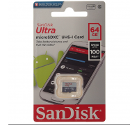 Карта памяти micro SDXC 64Gb SanDisk Ultra (SDSQUNR-064G-GN3MN)
