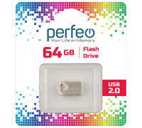 Flash-память Perfeo 64Gb; USB 2.0; Metall (PF-M10MS064)