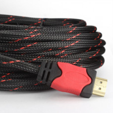Кабель HDMI to HDMI 1.4; 25.0m; (с двумя фильтрами, в оплетке); Black&Red