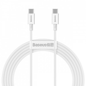 Кабель Type-C to Type-C 2m Baseus Superior 100W; White