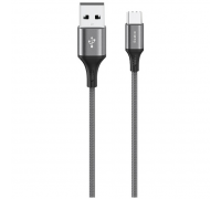Кабель USB 2.0 AM/Type-C; 3.0M; (тканевая оплетка)