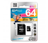 Карта памяти micro SDHC 64Gb Silicon Power; Class 10