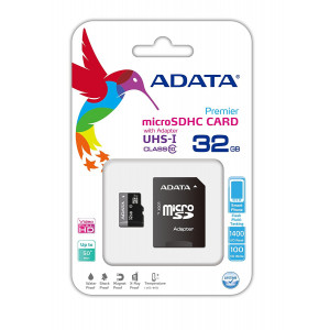 Карта памяти micro SDXC 32Gb A-Data  (AUSDH32GUICL10A1-RA1); Class 10; SD-adapter
