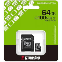 Карта памяти micro SDXC 64GB Kingston Canvas Select Plus Class 10 UHS-I U1 V10 A1 (SDCS3/64GB)