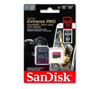 Карта памяти micro SDXC 64Gb SanDisk; Extreme PRO; Wiith SD-adapter 