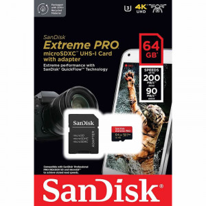 Карта памяти micro SDXC 64Gb SanDisk Extreme Pro (SDSQXCU-064G-GN6MA)