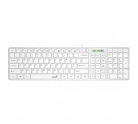 Клавиатура проводная Genius SlimStar 126; USB; White