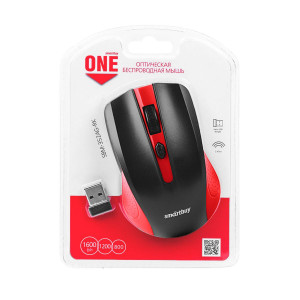 Мышь беспроводная Smartbuy ONE SBM-352AG-RK; Wireless; USB; Black&Red