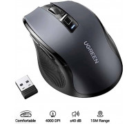 Мышь беспроводная Ugreen MU006 (15063); USB; Black (бесшумная)