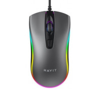Мышь проводная Havit HV-MS72; USB; Grey; RGB подсветка  