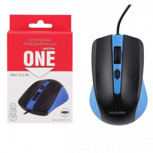 Мышь проводная Smartbuy ONE SBM-352-BK; USB; Black&Blue 