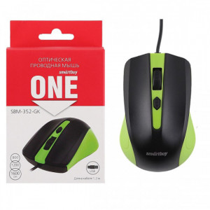 Мышь проводная Smartbuy ONE SBM-352-GK; USB; Black&Green 