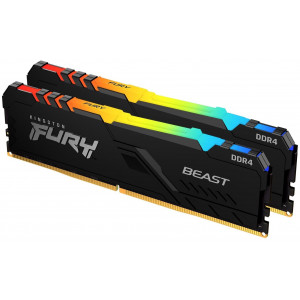 Оперативная память DDR4 32Gb (2х16GB) PC4-28800Mb/s (3600MHz) Kingston Fury Beast RGB Black