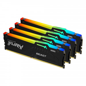 Оперативная память DDR5 128Gb (4x32Gb) 5600MHz KINGSTON FURY BEAST Black RGB CL40 (KF556C40BBAK4-128) (Под заказ)