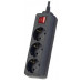 Сетевой фильтр 3 евро-розеток 1.8 м; Perfeo POWERMATE  (PF-PM-3/1,8-B); Black