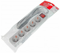 Сетевой фильтр 5 розеток 1.8м PC PET AP01006-E-G, 5 розеток, 1.8м, Gray