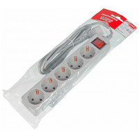 Сетевой фильтр 5 розеток 1.8м PC PET AP01006-E-G, 5 розеток, 1.8м, Gray