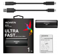 Внешний SSD ADATA SE760 1000Gb (ASE760-1TU32G2-CBK); 1.8"; USB 3.2 Gen 2x2 Type-C; Black