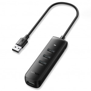USB разветвители (HUB) UGREEN CM416 (10915); USB 3.0; 4 порта+USB-C Power; кабель 0.25м