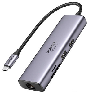 USB разветвители (HUB) UGreen CM512 (60515) USB-C Multifunction Adapter 7в1