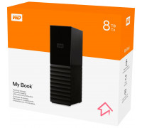 Жесткий диск USB 3.2 8000.0 Gb; WD My Book (WDBBGB0080HBK-EESN) 3.5" Black (Склад)
