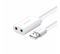 Звуковая карта Ugreen USB 2.0; White (30143)