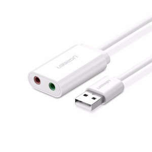 Звуковая карта Ugreen USB 2.0; White (30143)