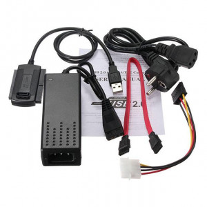  Переходник USB 2.0 to IDE & SATA; с БП 12V; (cablexpert)
