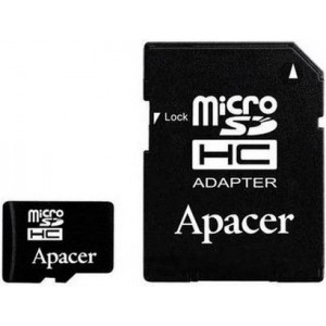 Карта памяти micro SDHC 32Gb Apacer; UHS-l Class 10; With SD-adapter (AP32GMCSH10U1-R)