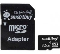 Карта памяти micro SDHC 32Gb Smartbuy; Class 10; with SD-adapter (SB32GBSDCL10-01***)