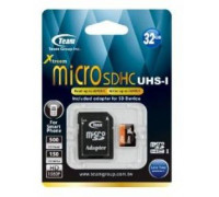 Карта памяти micro SDHC 32Gb Team; Class 10 UHS-I; With SD-adapter (TUSDH32GUHS03)