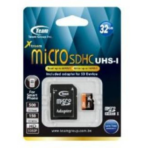 Карта памяти micro SDHC 32Gb Team; Class 10 UHS-I; With SD-adapter (TUSDH32GUHS03)