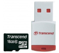 Карта памяти micro SDHC 16Gb Transcend; Class 10; with SD adapter (TS16GUSDHC10***)