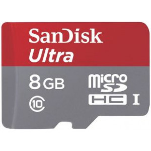 Карта памяти micro SDHC 8Gb SanDisk; UHS-I; Class 10; with SD adapter (SDSDQUAN-008G-G4A)
