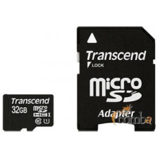 Карта памяти micro SDHC 32Gb Transcend; Class 10 UHS-I Premium 400X; With SD-adapter (TS32GUSDU1)
