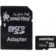 Карта памяти micro SDHC 32Gb Smart Buy; Class 10; with SD adapter (SB32GBSDCL10-01)