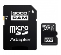 Карта памяти micro SDXC 128Gb GoodRAM (SDU128GXCUHS1AGRR10); UHS-I; Class 10; with SD adapter