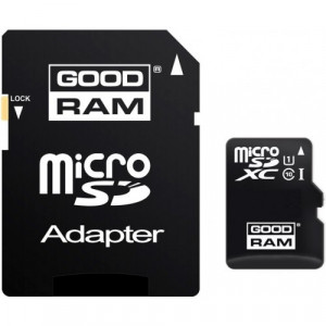 Карта памяти micro SDXC 128Gb GoodRAM (SDU128GXCUHS1AGRR10); UHS-I; Class 10; with SD adapter