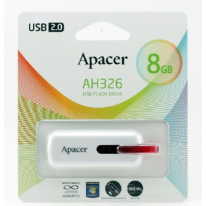 Flash-память Apacer AH326 (AP8GAH326W-1); 8Gb; USB 2.0; White