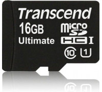 Карта памяти micro SDHC 16Gb Transcend; Class 10 UHS-I Ultimate 600X; With SD-adapter (TS16GUSDHC10U1)